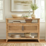 Naomi - 2 Door Storage Console Table With Ample Shelving - Natural - Furniture Home Direct