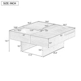 Unique Square Coffee Table With 3 Drawers - Furniture Home Direct