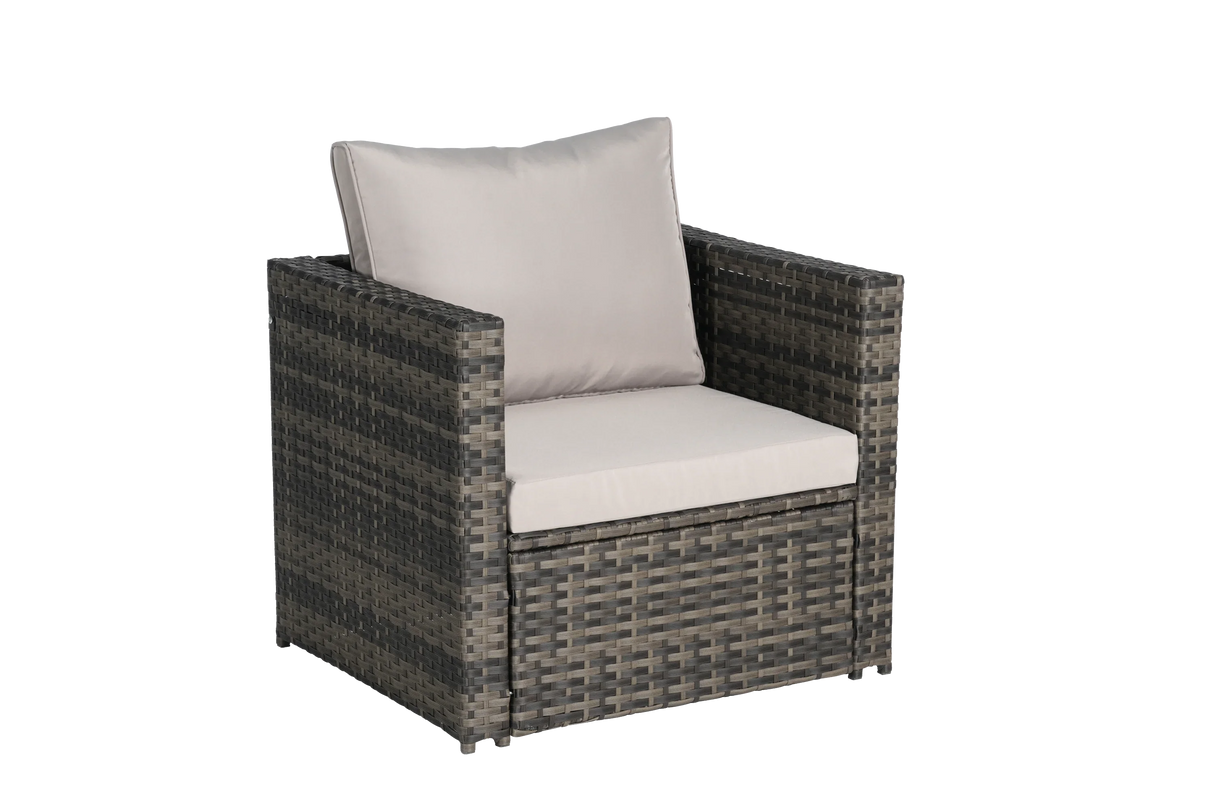 4 Piece Patio Sectional Set With Coffee Table - Gray - Furniture Home Direct