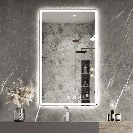 Bathroom Mirror Vanity Mirrors With Front Lights, Wall Mounted, Anti-Fog, Frameless, Horizontal Or Vertical - Furniture Home Direct
