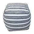 Lani - Handcrafted Fabric Pouf, Durable Cotton Square - Natural / Black - Furniture Home Direct