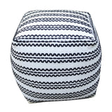 Lani - Handcrafted Fabric Pouf, Durable Cotton Square - Natural / Black - Furniture Home Direct