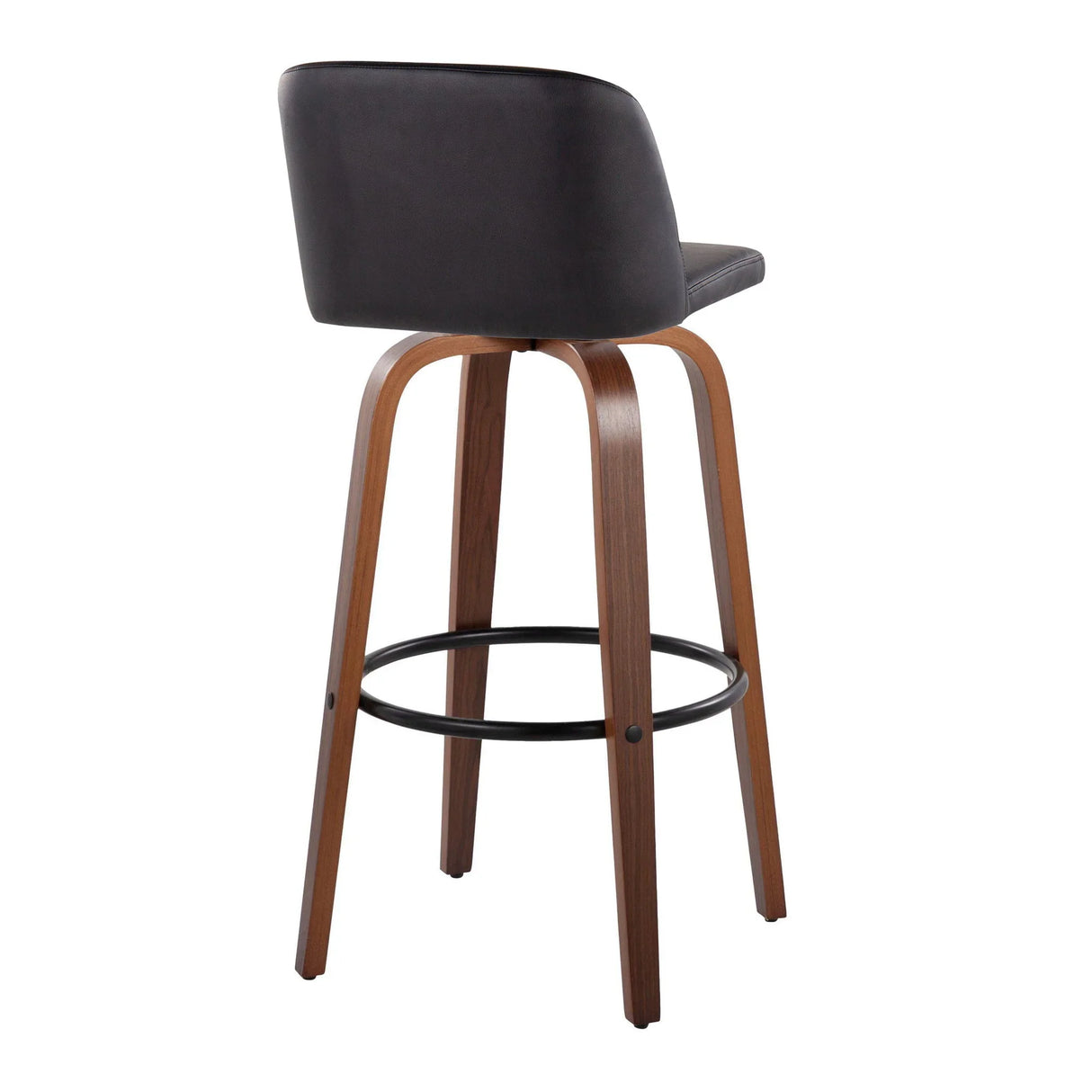 Toriano - Mid Century Modern Fixed Height Barstool Swivel And Round Footrest (Set of 2) - Furniture Home Direct