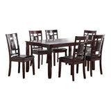 Dining Set with Upholstered PU Chairs 7 Piece Espresso - Furniture Home Direct