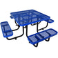 Square Outdoor Steel Picnic Table, With Umbrella Pole - Furniture Home Direct
