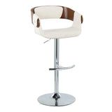 Elisa - Mid Century Modern Adjustable Barstool With Swivel With Rounded T Footrest (Set of 2) - Furniture Home Direct