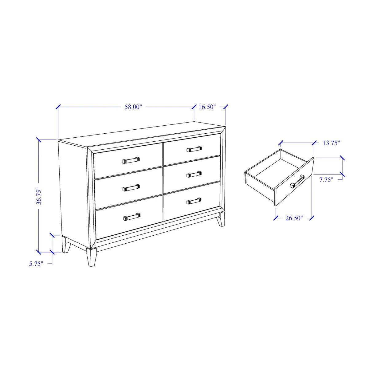 Mirage - Dresser - Furniture Home Direct