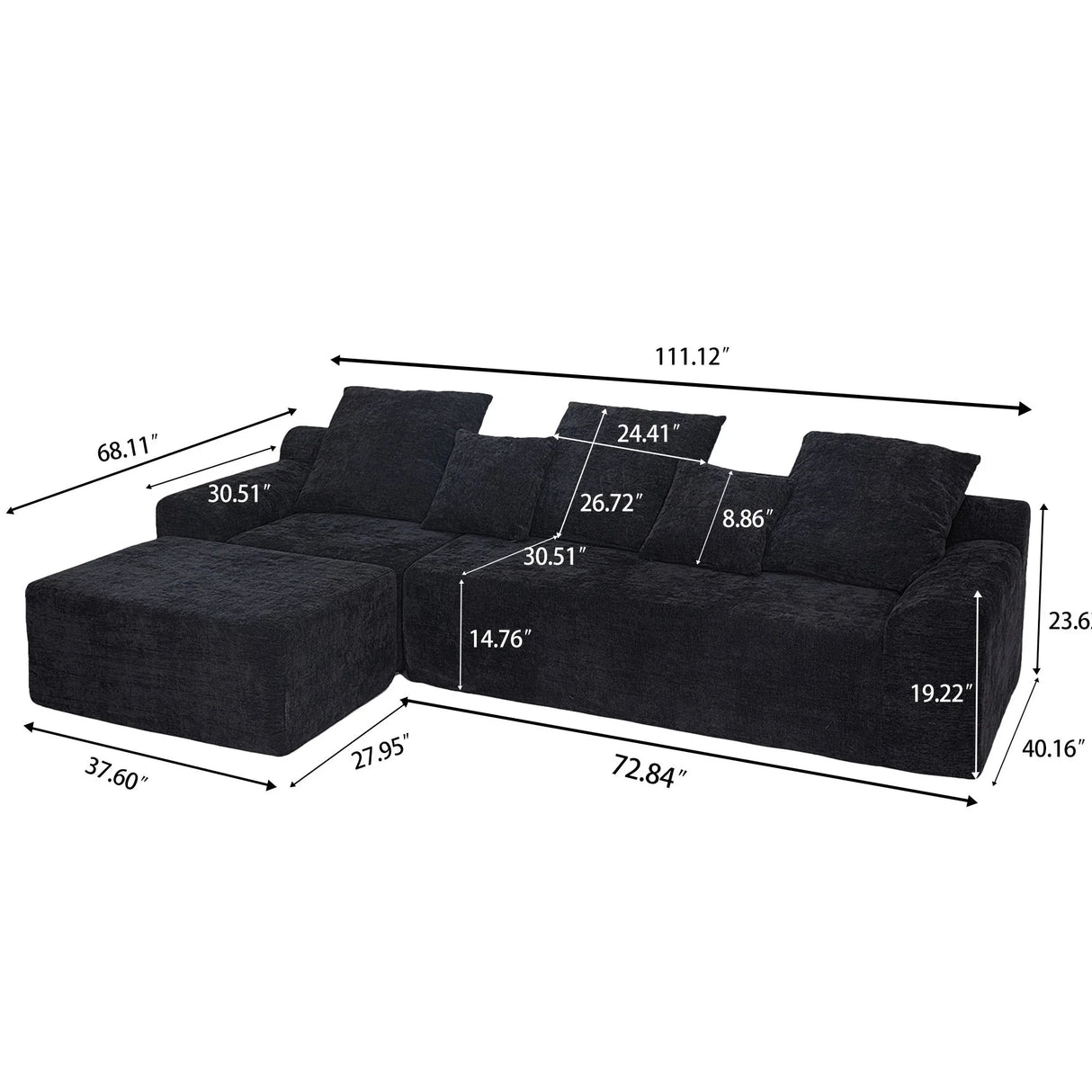 Modern L Shaped Sectional Sofa With Adjustable Configurations - Furniture Home Direct