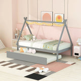Tent Floor Bed, Teepee Bed, With Trundle - Furniture Home Direct