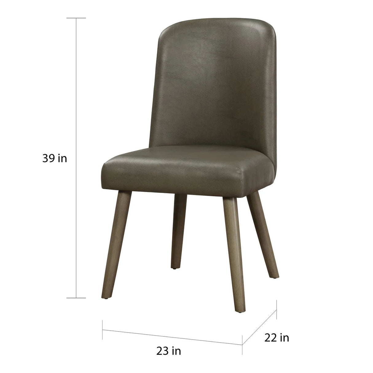 Waylon - Synthetic Leather Side Chair (Set of 2) - Gray / Oak - Furniture Home Direct
