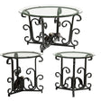 3 Piece Coffee Table Set With Tempered Glass Surface - Black - Furniture Home Direct