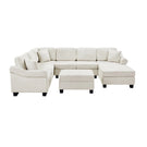 Contemporary U - Shaped Sectional Sofa With Movable Storage Ottoman - Furniture Home Direct