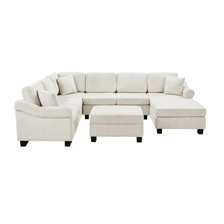 Contemporary U - Shaped Sectional Sofa With Movable Storage Ottoman - Furniture Home Direct