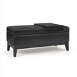 Oregon - Storage Ottoman Bench With Tray - Distressed Black - Furniture Home Direct
