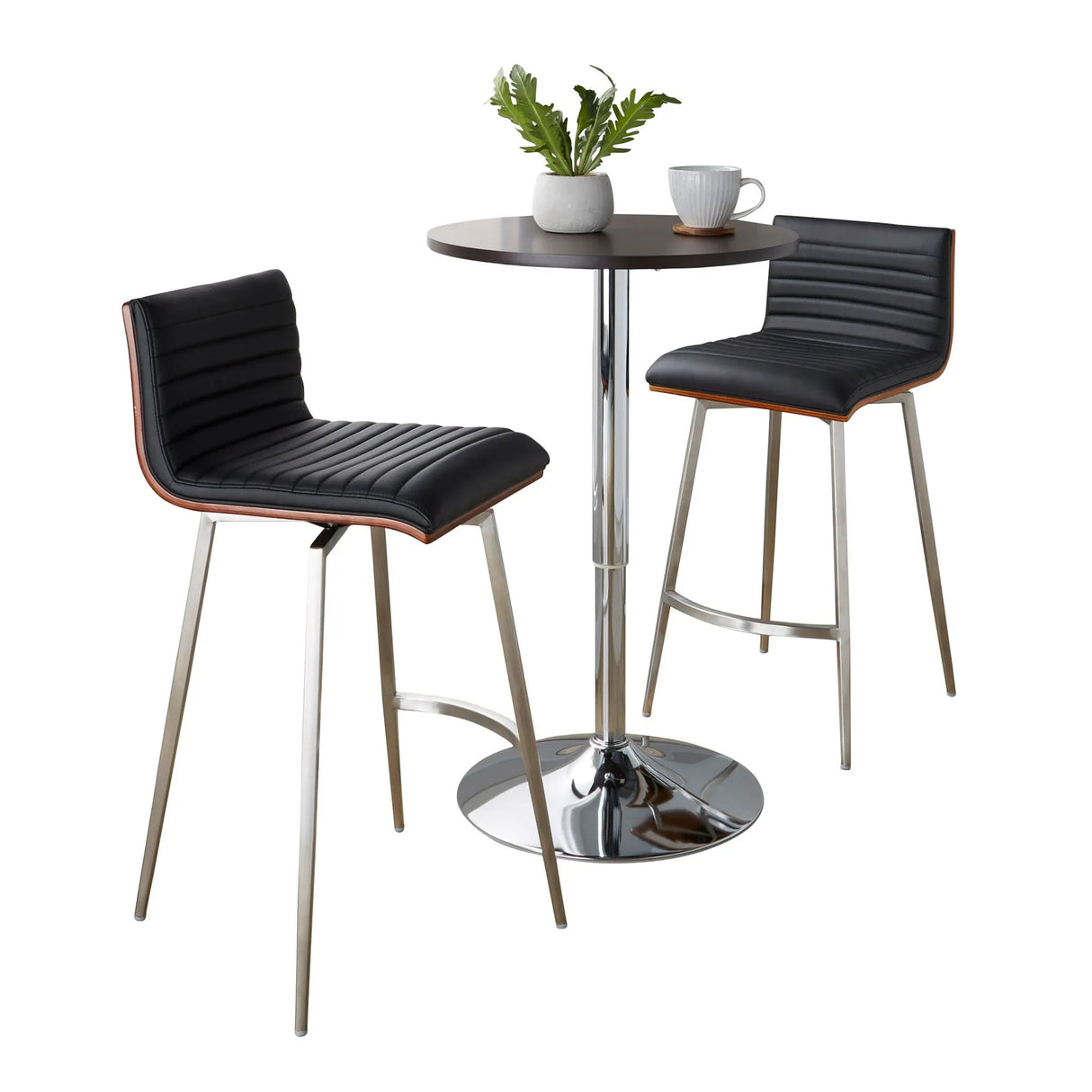 Mason - 3 Piece Swivel Mid Century Modern Counter Height Dining Set With Adjustable Table - Furniture Home Direct