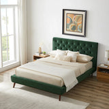 Dillon - Mid-Century Modern Velvet Platform Bed - Furniture Home Direct