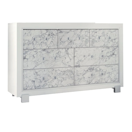 Skye - Marble Dresser - White - Furniture Home Direct