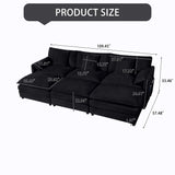 Modern Comfy Deep Seat Modular Sectional Sofa Cloud Couch With Ottoman - Furniture Home Direct