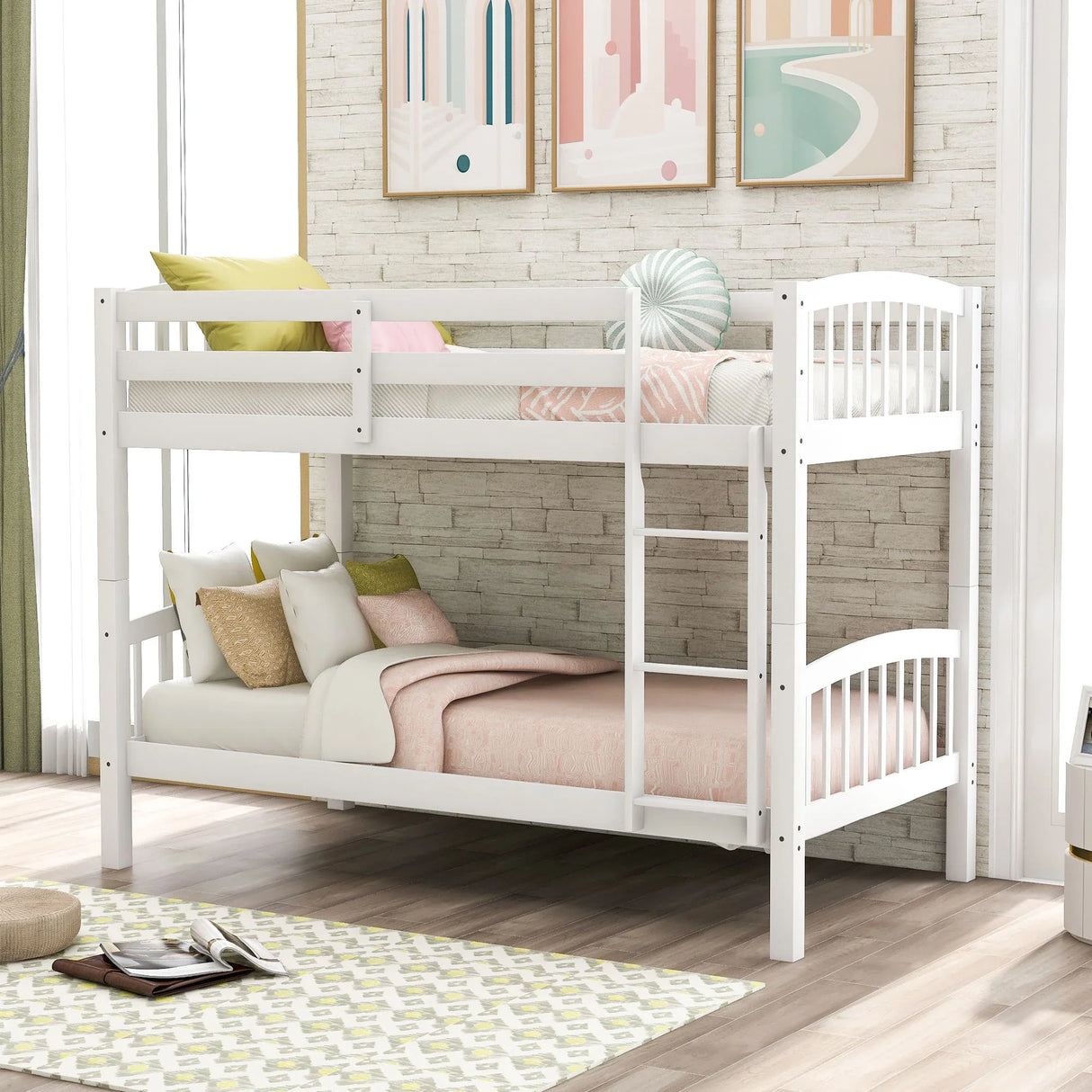 Solid Construction Bunk Bed With Ladder - Furniture Home Direct