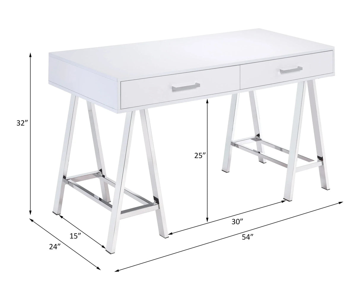 Coleen - High Gloss Writing Desk With USB - Furniture Home Direct