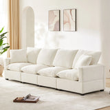 Modern Modular Sofa, 4 Seat Chenille Sectional Couch Set With 2 Pillows Included, Freely Combinable Indoor Funiture For Living Room, Apartment, Office - Furniture Home Direct