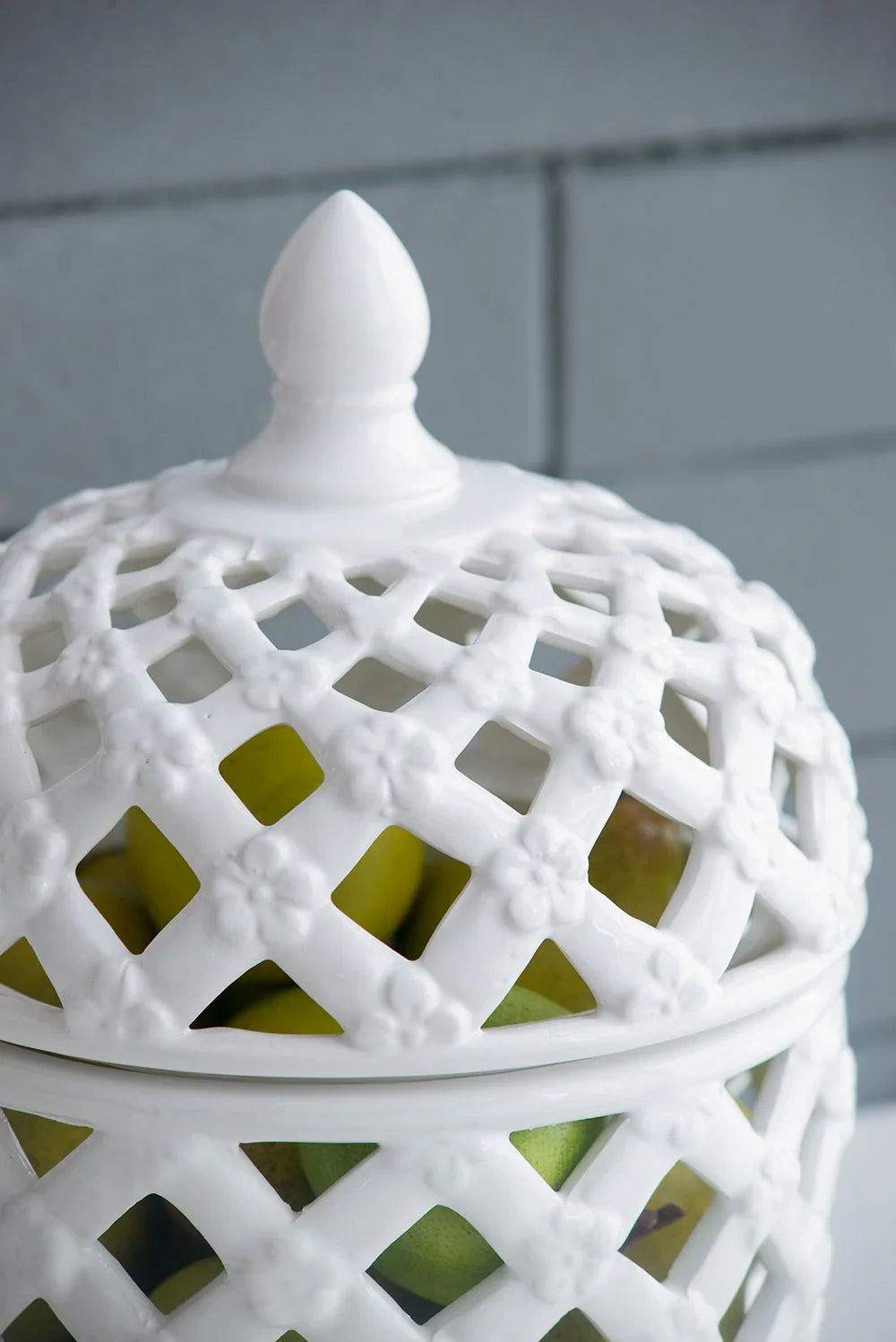 Ballas - Bird Lidded Jar - White - Furniture Home Direct