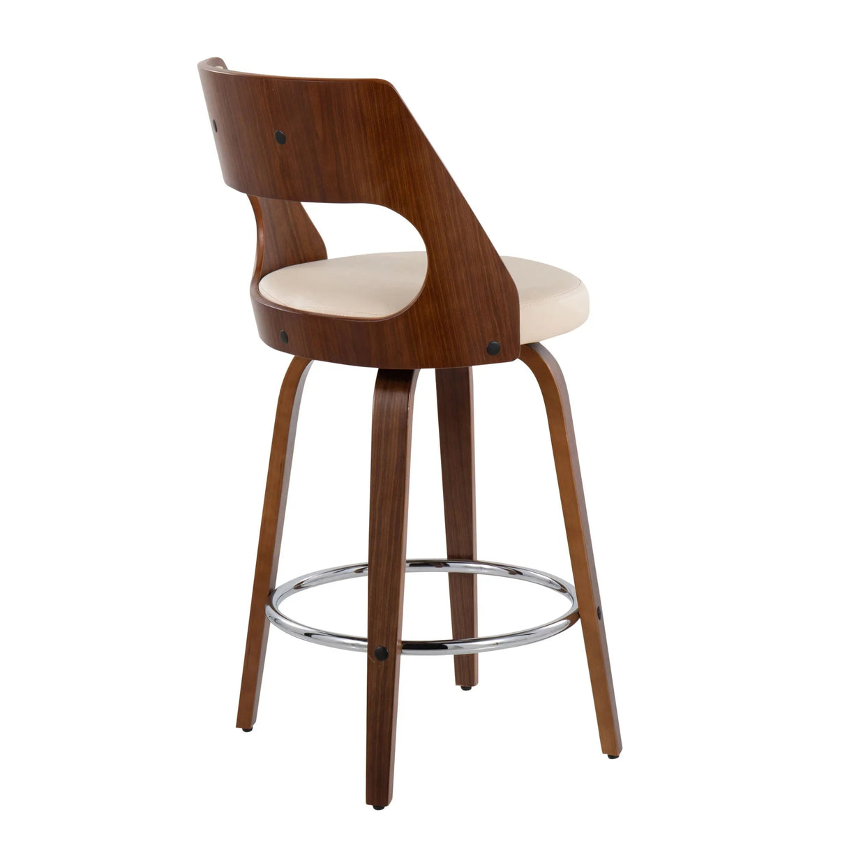 Cecina - Mid-Century Modern Fixed Height Counter Stool With Swivel And Round Footrest (Set of 2) - Furniture Home Direct