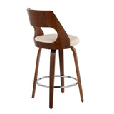 Cecina - Mid-Century Modern Fixed Height Counter Stool With Swivel And Round Footrest (Set of 2) - Furniture Home Direct