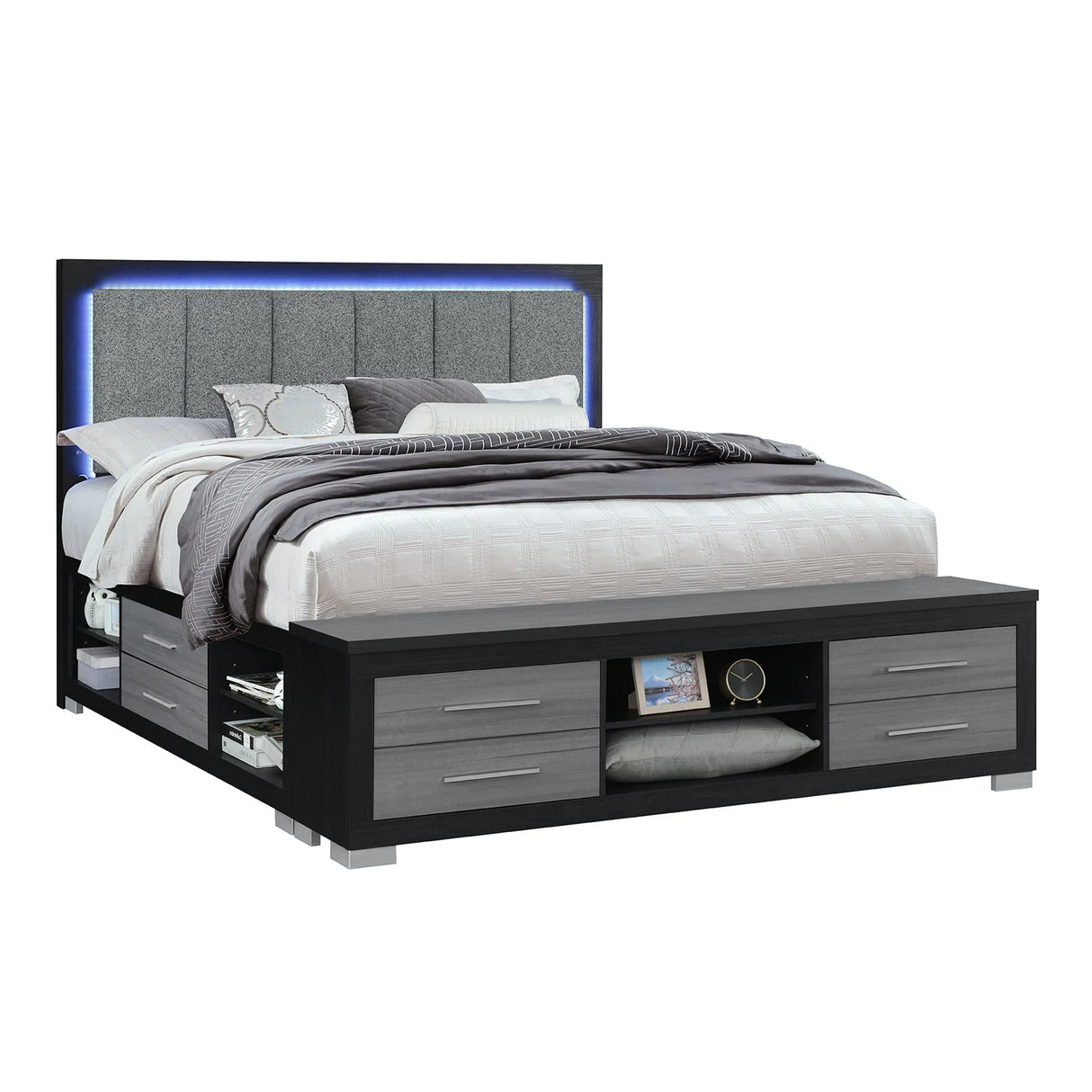 Emilia - Bed With Storage And LED Lighting - Furniture Home Direct