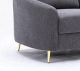 Yuina Gray Linen 3 Pieces Living Room Set - Furniture Home Direct