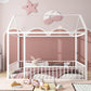 Metal Bed House Bed Frame With Fence - Furniture Home Direct