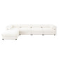 Contemporary Elegant White Chenille Sofa With Storage And Ottoman - Furniture Home Direct