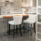 Contemporary Velvet Upholstered Wing-Back Barstools With Button Tufted Decoration And Wooden Legs, And Chrome Nailhead Trim, Leisure Style Bar Chairs, Bar Stools (Set of 2) - Furniture Home Direct