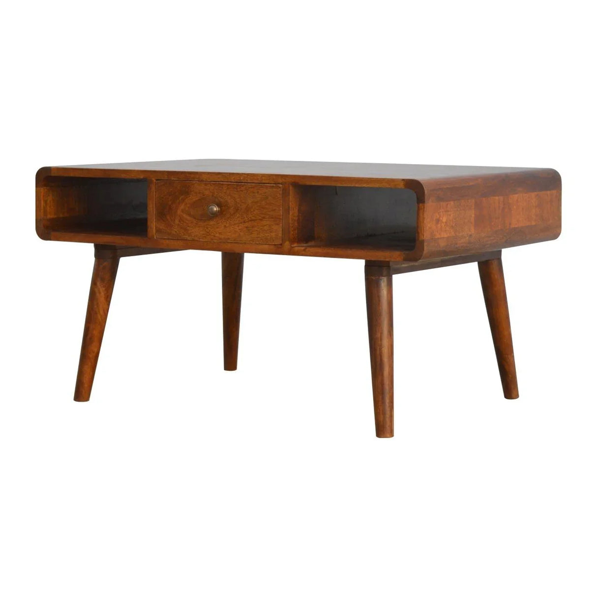 Solid Wood Curved Coffee Table - Furniture Home Direct