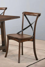 Kaelyn - Metal Side Chair (Set of 2) - Dark Oak - Furniture Home Direct