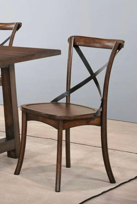 Kaelyn - Metal Side Chair (Set of 2) - Dark Oak - Furniture Home Direct