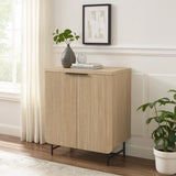 Modern Scandi Fluted Door Storage Console - Coastal Oak - Furniture Home Direct