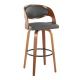 Pino - Mid Century Modern Fixed Height Barstool With Swivel & Round Footrest (Set of 2) - Furniture Home Direct
