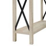 Farmhouse Metal X Table With Lower Shelf - Furniture Home Direct