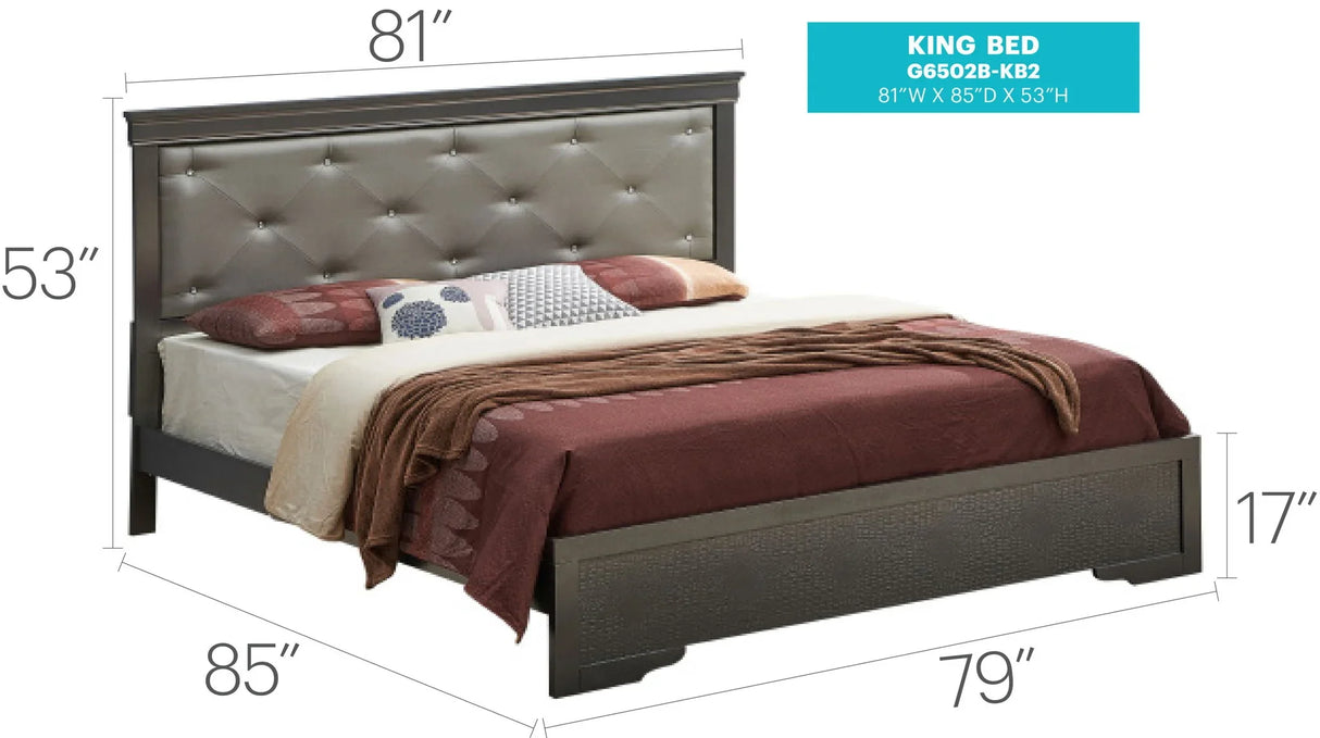 Chic Elegantly Designed Transitional Bed - Furniture Home Direct