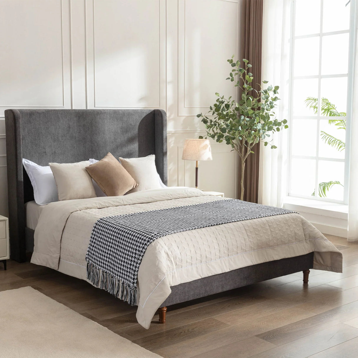 Harper - Tall Headboard Upholstered Bed - Furniture Home Direct