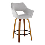 Mustang - Contemporary Fixed Height Counter Stool With Swivel With Round Footrest (Set of 2) - Furniture Home Direct