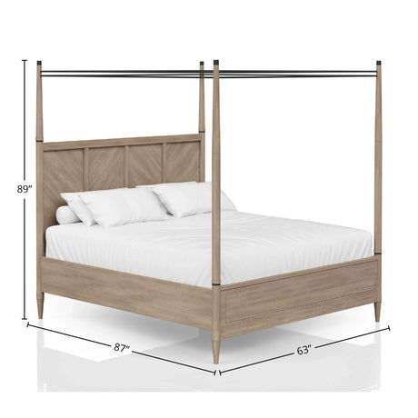 Transitional Styling Canopy Bed - Furniture Home Direct