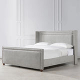 Elle - Wingback Upholstered King Bed - Silver Gray - Furniture Home Direct