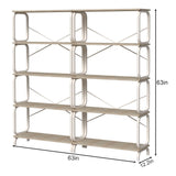 5 Tier Industrial Bookshelf, Tall Bookcase With Open Design, Vintage Storage Organizer - Furniture Home Direct