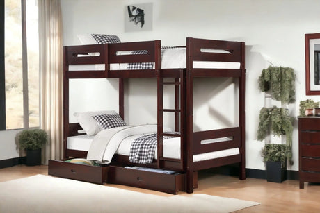 Nissa - Twin Twin Bunk Bed - Espresso - Furniture Home Direct