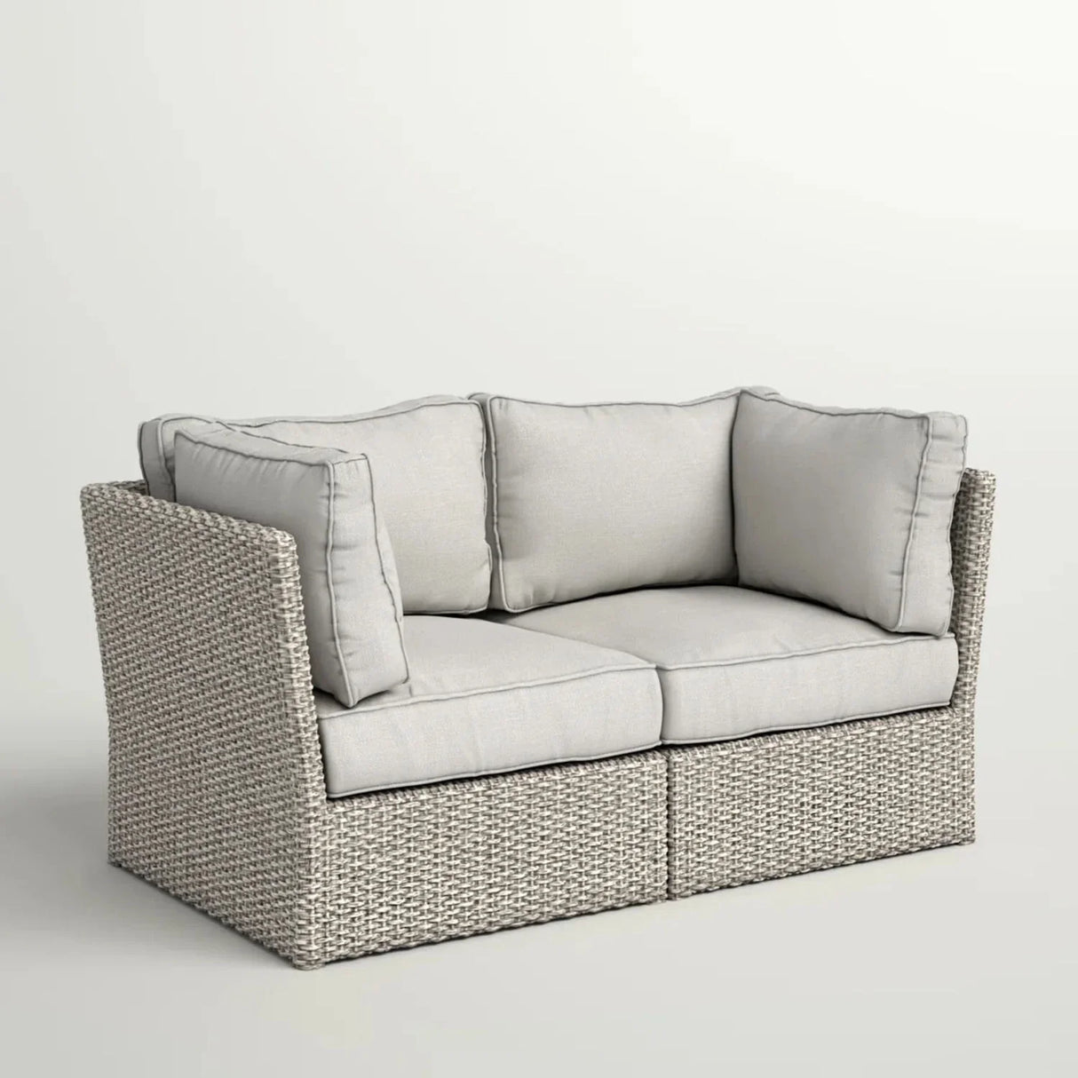 Modern Patio Wicker Loveseat With Cushions - Furniture Home Direct