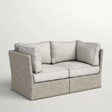 Modern Patio Wicker Loveseat With Cushions - Furniture Home Direct