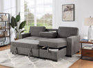Estelle - Fabric Reversible Sleeper Sectional With Storage Chaise Drop-Down Table 2 Cup Holders And 2 USB Ports - Furniture Home Direct