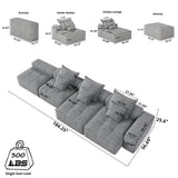 Modern Oversized Diy Combination Modular Sectional Sofa With Pillows - Furniture Home Direct